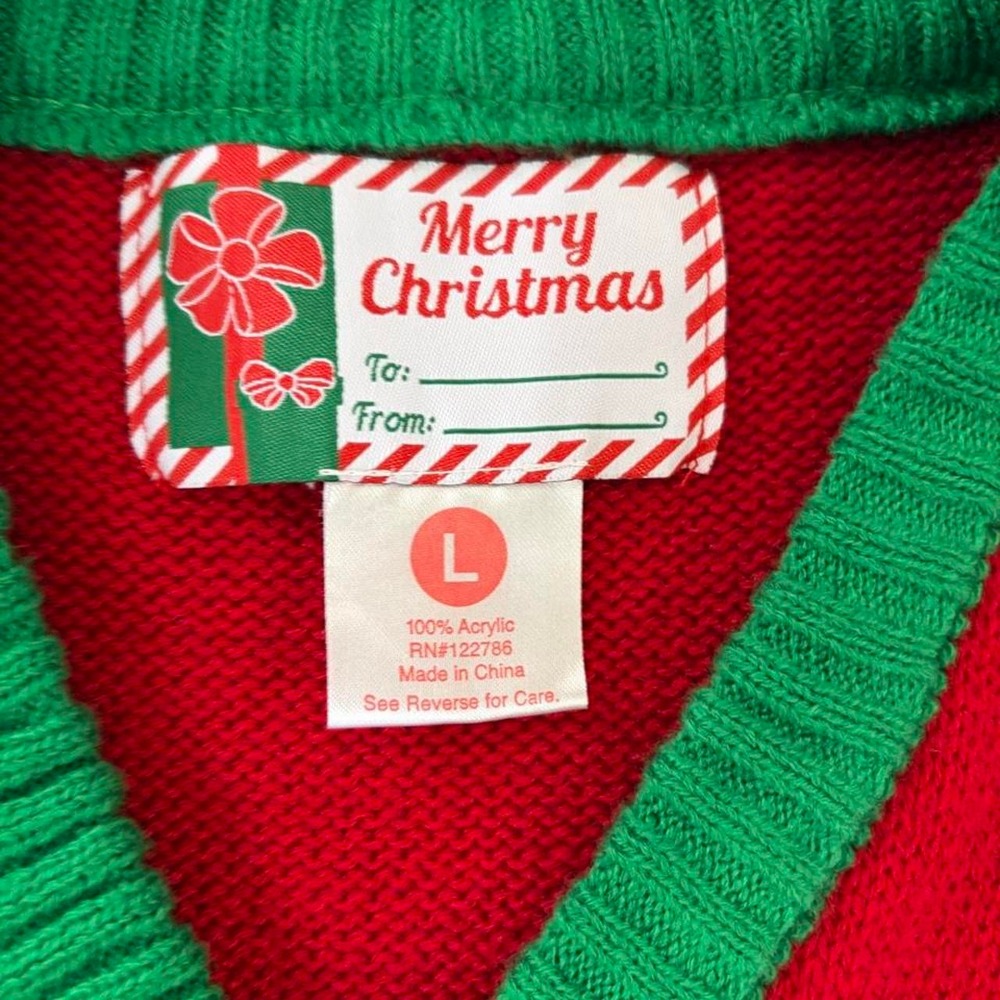 Vintage Ugly Christmas Vest Size Large Festive Party - Picture 2 of 3